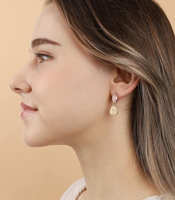 OZEL – Crystal Earrings for Women Dangle – 14K Gold Plated Lightweight Daily Fashion Earrings