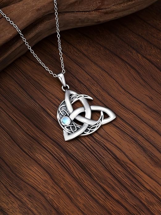WINNICACA Christmas Gifts for Women Witches Knot Celtic Knot Necklace Sterling Silver Celtic Jewelry Protection Necklaces Irish Jewelry Birthday Gifts for Women Mom Wife Her