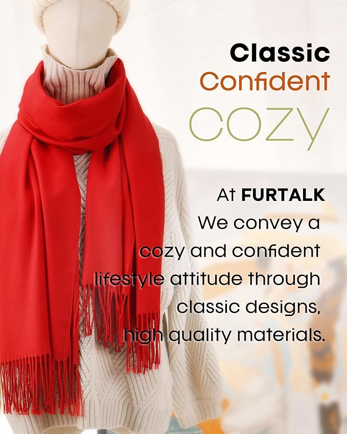 FURTALK Winter Scarf for Women Pashmina Shawl Wraps Soft Warm Fashion Blanket Scarves Gifts