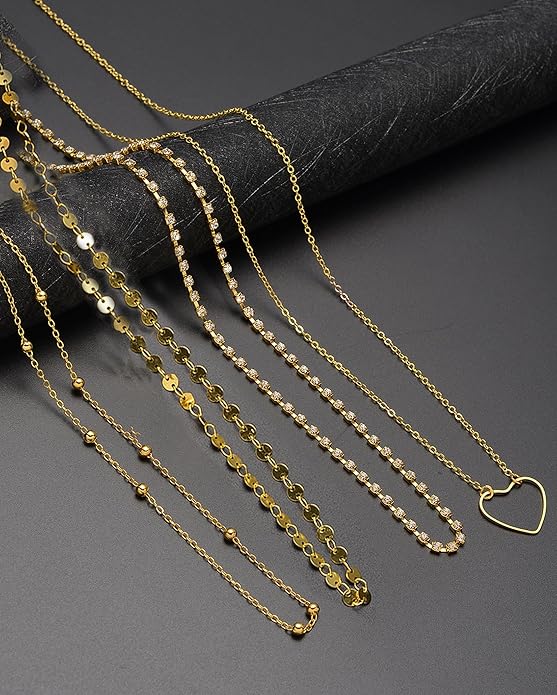 Tornito 8Pcs Waist Belly Chain CZ Heart Pearl Snake Bead Sequin Paperclip Belly Chain Summer Beach Sexy Body Chains Jewelry Accessories for Women Adjustable