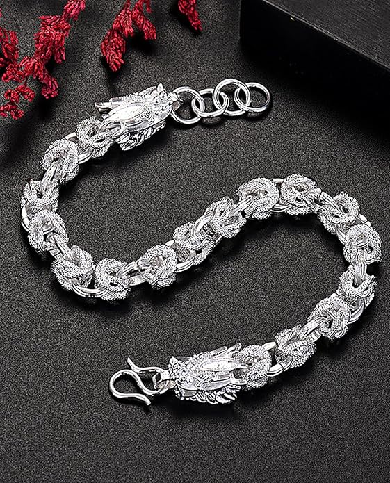 Italian Handmade Sterling Silver Mens Bracelets | Solid S925 Chain Bracelets for Men | Men's Silver Bracelet Gift for Dad, Boyfriend, Son, My Man