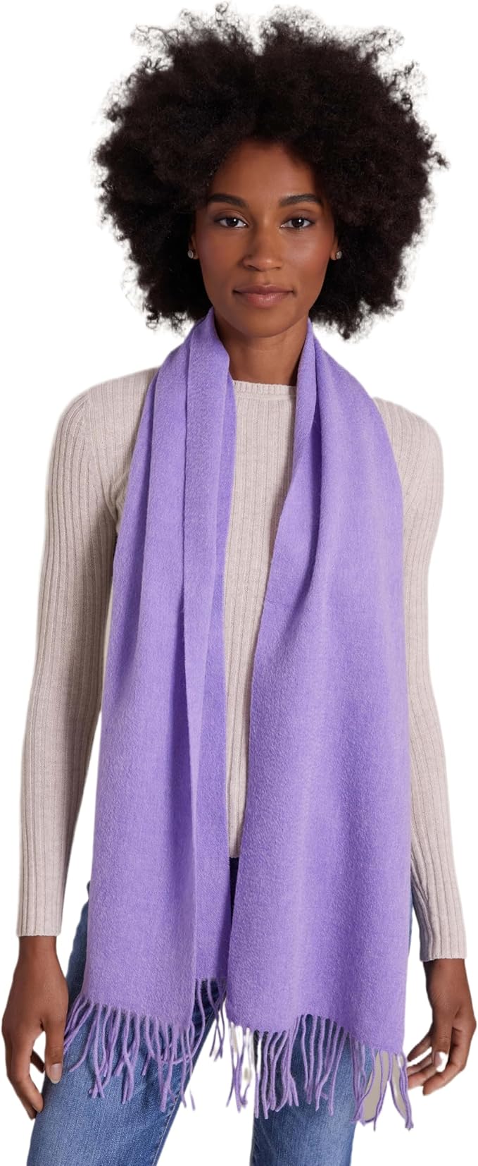 Alashan Cashmere Ultra-Fine Merino Wool and Cashmere Blend Woven Scarf -Luxe fabric-Lightweight- 72" x 12"