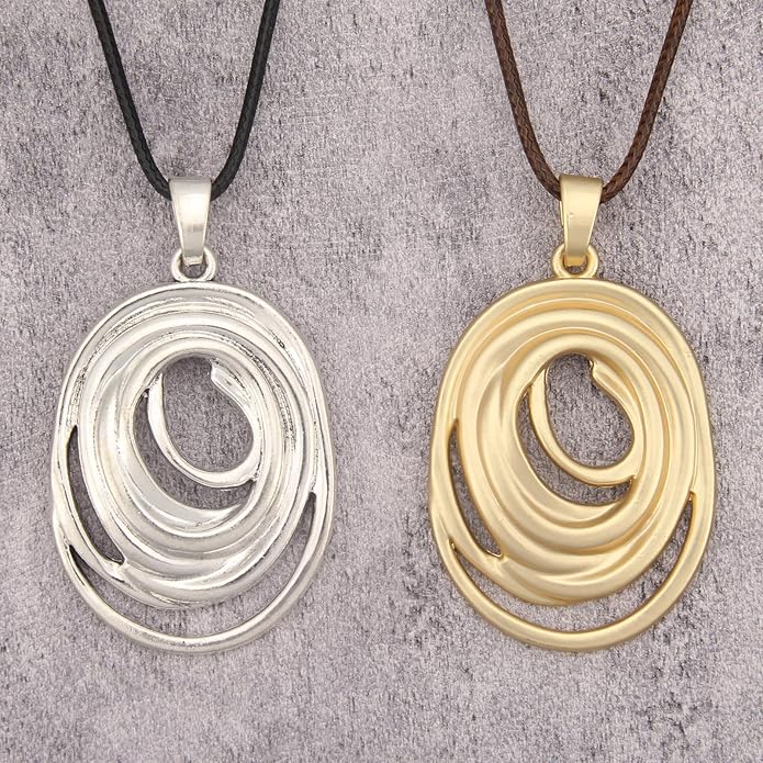 Long Boho Necklaces for Women Vintage Leather Wooden Pendant Y Choker Ethnic Style Gold Circle Hippie Sweater Necklace