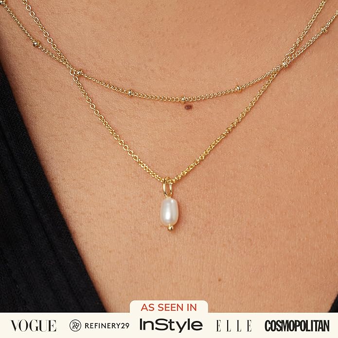 Ana Luisa Layered Necklaces for Women - Chic 14K Gold Plated Chains with Two Separate Necklaces for a Layered Look - Trendy Charm Necklace - Hypoallergenic & Tarnish-Free, Dainty Gold Chain Necklace