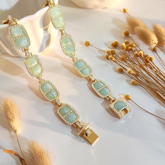 Chunky Necklace for Women 12 Colors Diamond Stone Gold Statement Necklace for Women Full Trendy Blue Birthstone Choker Necklace for Women Square Design Necklace Jewelry