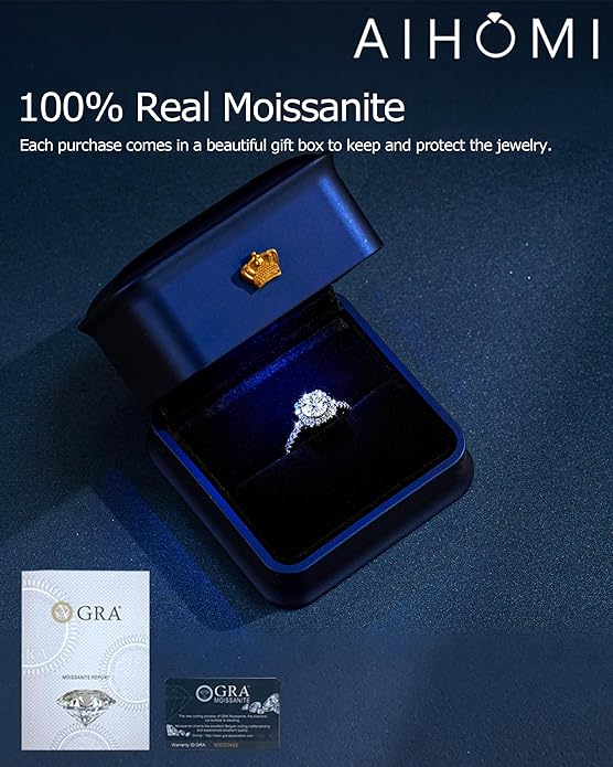 Moissanite Wedding Band Wedding Rings for Women D Color VVS1 Clarity, 925 Sterling Silver with 18K White Gold Plated Engagement Ring Anniversary Band Ideal Gift for Women Size 5~10