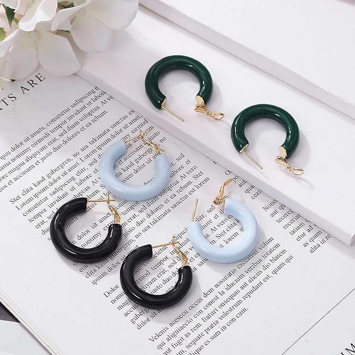 EXGOX 5mm Wide Gold Hoop Earrings for Women,Sterling Silver Hoop Earrings Large Silver Hoop Earrings Hypoallergenic Lightweight 14K Real Gold Plated Big Hoop Earrings for Women 30/40/50/60/70mm