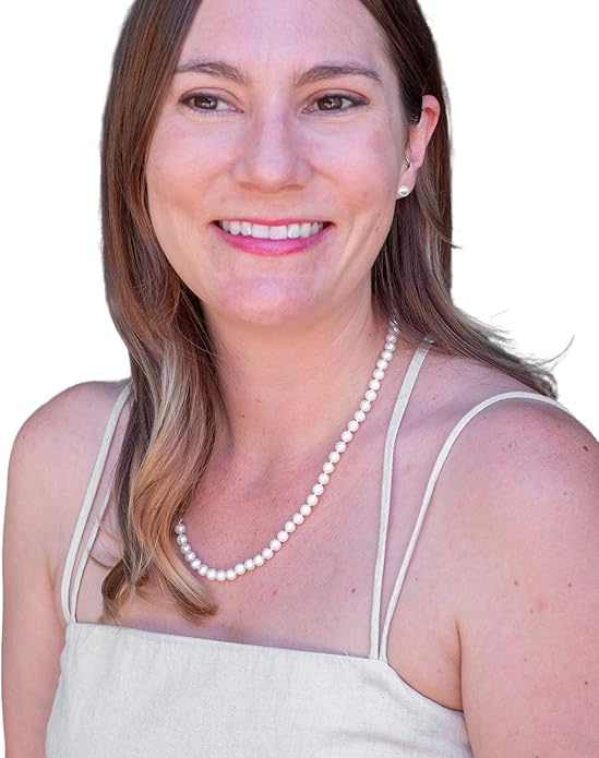 II ROUND PEARL II Real Pearl Necklace for Women Ivory Beige Cream White Pearls Jewelry Men Cultured Freshwater Sterling Silver Wedding