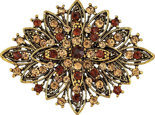 HAISWET Vintage Art Deco Crystal Rhinestone Brooch Pin for Women
