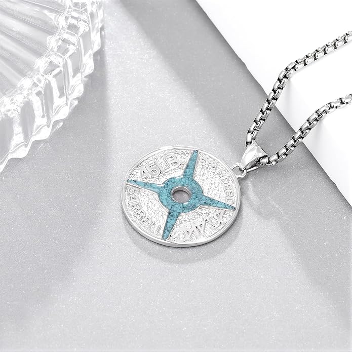 Zaruiqun GYM Necklace 925 Sterling Silver Dumbbell Necklace Gym Sports Jewelry Fitness Gifts for Men