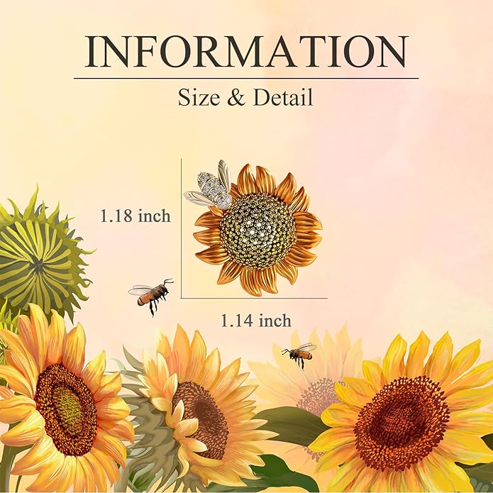 Flower Brooch for Women Girls Flower Rhinestone Brooch Gold Plated Lapel Pin Clothing Accessory Wedding Gift Fashion Jewelry for Mom Wife