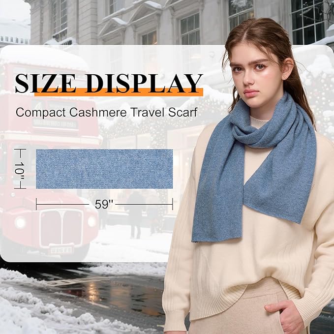 NUOHEMULE Luxury 100% Cashmere Scarf for Women & Men, 59''x10'' Extra Warm Winter Scarf, Blanket Scarves in Premium Gift Box
