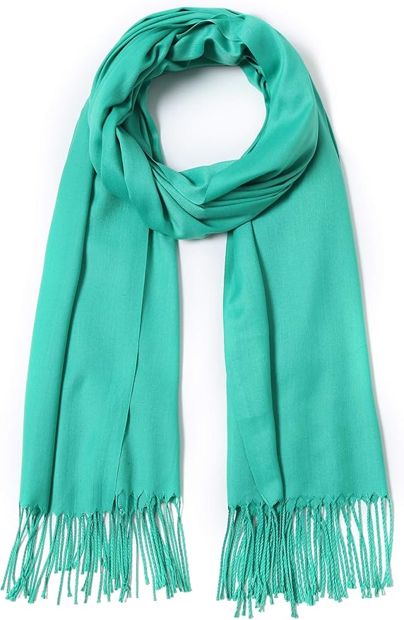 Cindy & Wendy Pashmina Shawls and Wraps Large Scarfs for Women Wedding Party Bridal Long Fashion Solid Shawl Wrap Fringes