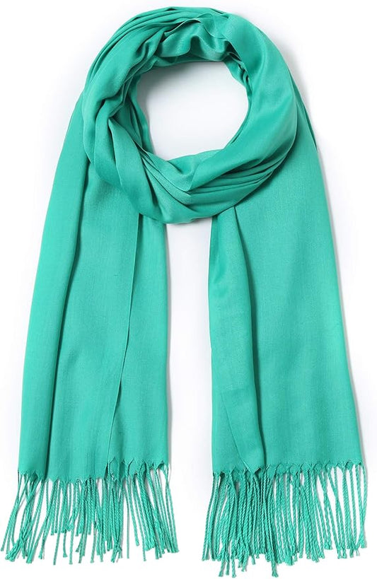Cindy & Wendy Pashmina Shawls and Wraps Large Scarfs for Women Wedding Party Bridal Long Fashion Solid Shawl Wrap Fringes