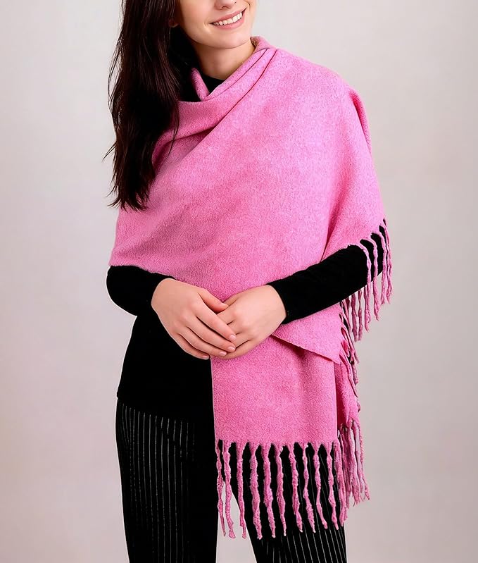 Achillea Warm Cashmere-Feel Winter Scarf – Thick Pashmina Shawl Wrap for Cold Weather