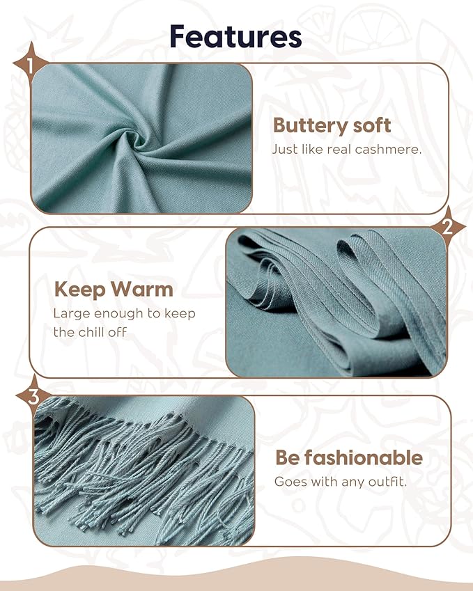 maamgic Women's Winter Scarf Soft Warm Scarf for Women Cozy Shawl Wraps for Women Lightweight Pashmina Style Wrap