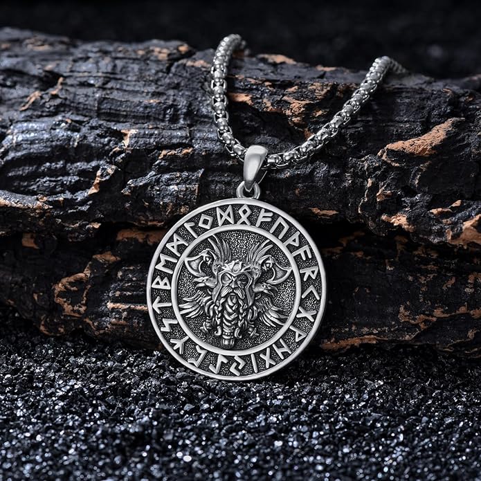 KoyeKei Viking Necklace for Men 925 Sterling Silver Viking Norse Pagan Jewelry Gifts for Women