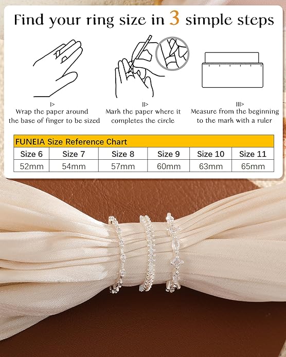 FUNEIA Stackable Silver Gold Rings for Women Non Tarnish 14K Gold Plated Thumb Cubic Zirconia Rings for Women Dainty Pinky Promise Wedding Ring Set Women's Engagement Eternity Band Rings Gold Jewelry