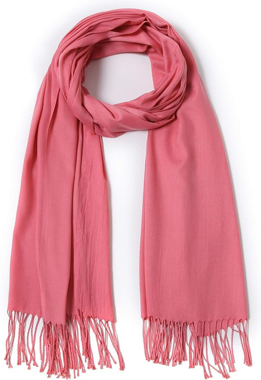 Cindy & Wendy Pashmina Shawls and Wraps Large Scarfs for Women Wedding Party Bridal Long Fashion Solid Shawl Wrap Fringes