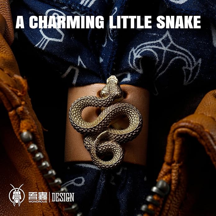 WOOTRON Decoration Best Partner Metal Snake Brooch Rattlesnake Vintage Personality Small Snake, Hat Bag Decorative Accessories