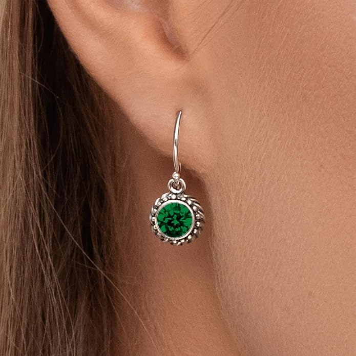 JEAN RACHEL JEWELRY 925 Sterling Silver Dangle Earrings for Women - Rope with Cubic Zirconia Vintage Design - Hypoallergenic, Lead & Nickel Free - Artisan Handcrafted Statement Earrings