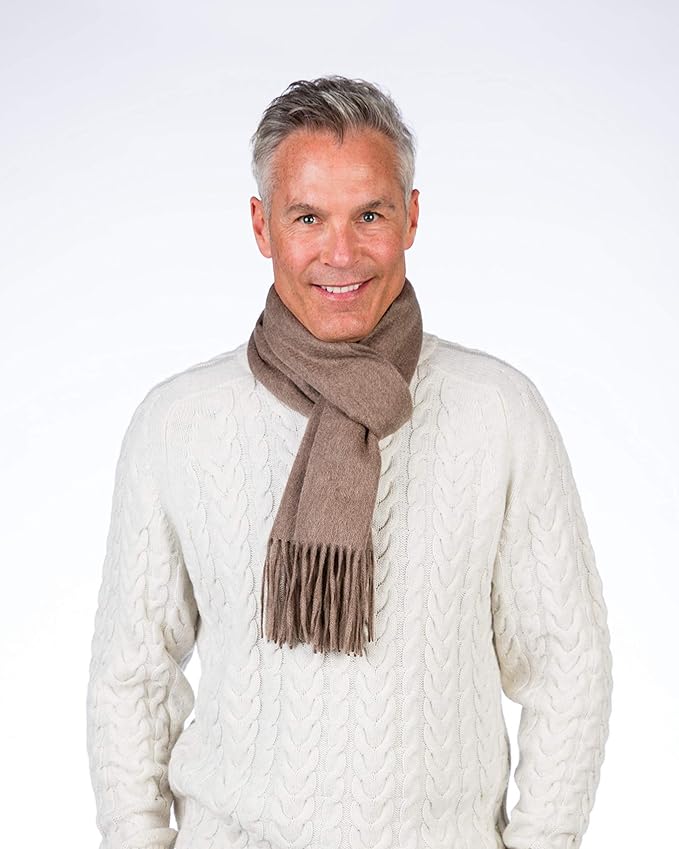 Alashan Cashmere Ultra-Fine Merino Wool and Cashmere Blend Woven Scarf -Luxe fabric-Lightweight- 72" x 12"