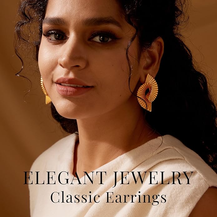 18K Gold Dangle Earrings, Suitable for Women Earrings, Thick and Sturdy, Fashion Jewelry, Exaggerated Earrings,Striped Twist Earrings，Trendy Jewelry Gifts.