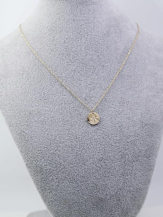 Birth Flower Necklace, 14K Gold Plated Floral Pendant Necklaces for Women, Simple Dainty Birth Month Flower Necklace, Birthday Jewelry for Women - 12 Month