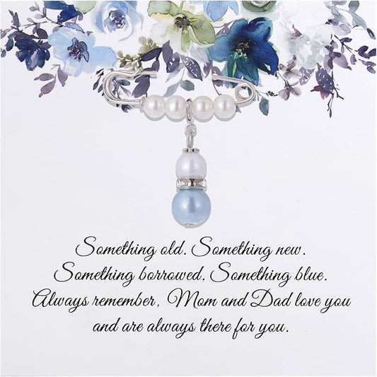 Ralukiia Something Blue Charm Gift for Bride from Mom and Dad, Blue Bridal Bouquet Charm, Daughter Wedding Gifts from Parents, Bridal Shower Gift