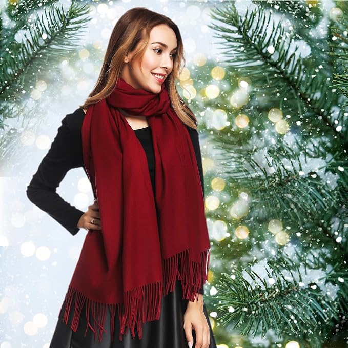 HOYAYO Extra Large Thick Pashmina Shawl Wraps - Wool Soft Winter Warm Scarves Travel Blanket for Women