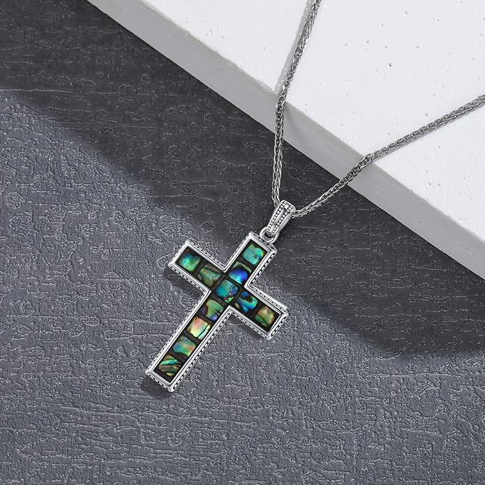 Cross Necklace for Men 925 Sterling Silver Celtic Cross Pendant Christian Jewelry Religious Christmas Gifts for Women