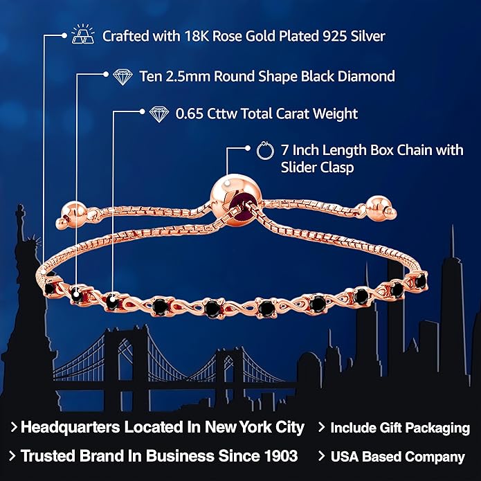 Gem Stone King Round Gemstone Birthstone Tennis Bracelet For Women | 925 Sterling Silver | 2.5MM Round | Fits Up To 9 Inch Wrist | Adjustable Bolo Bracelet For Women | Easy-On Easy-Off