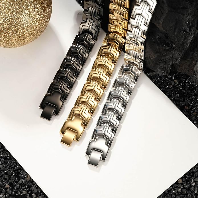 Men Bracelet Stainless Steel men black bracelet Link diamond silver bracelet blue particles jewelry Men chain Gift Boxes