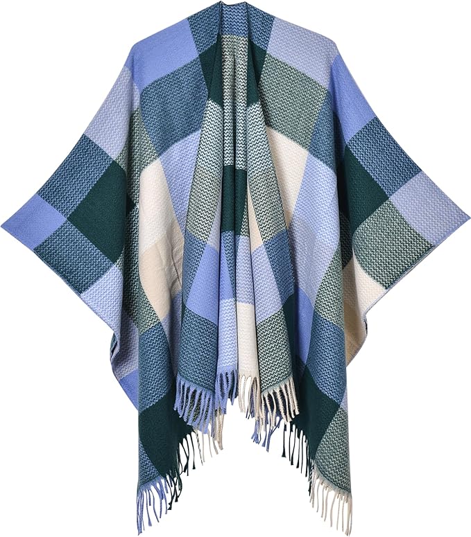 HOLDINA Women's Winter Shawl Wrap for Women–Warm Ponchos with Tassels,Christmas Gift for Mom & Older Women