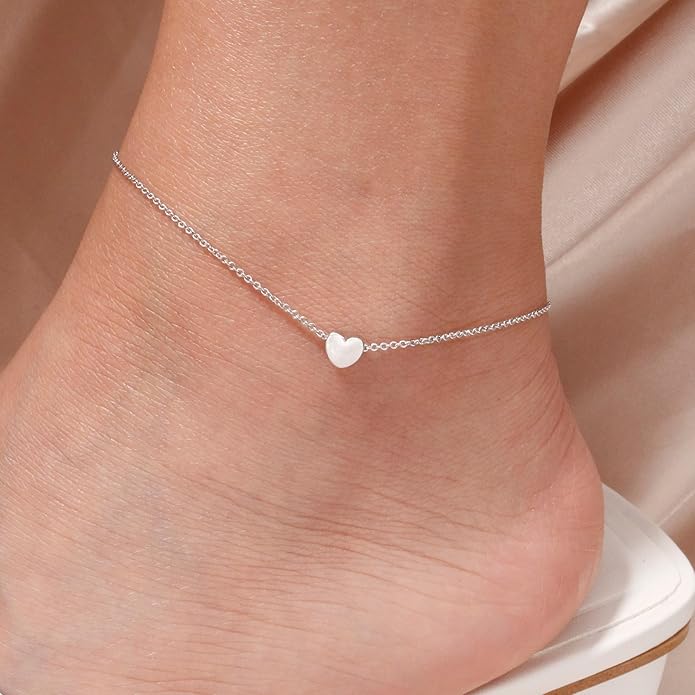 Starain 12Pcs Summer Beach Anklets for Women Waterproof Gold Silver Chain Ankle Bracelets Cute Women's Foot Anklet Set 7.9-10.5 inch Adjustable