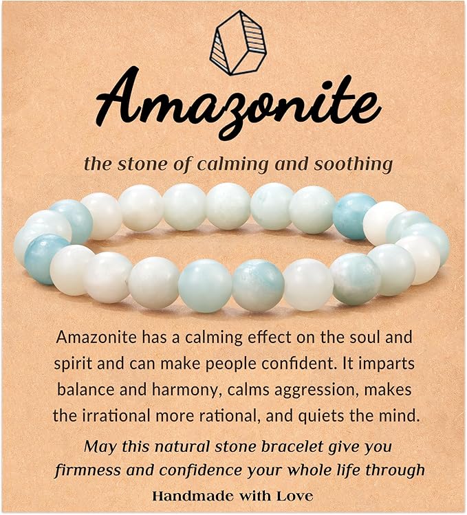 Seyaa Amazonite Bracelet, Beaded Bracelet for Women, Natural Crystal Stone Bracelet