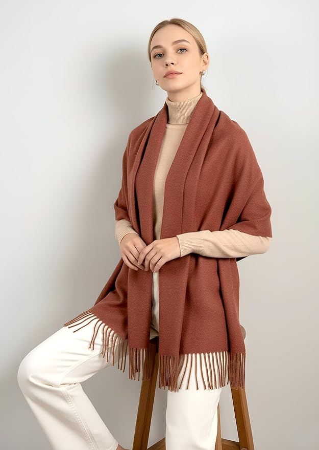 Achillea Warm Cashmere-Feel Winter Scarf – Pashmina Shawl Wrap, Blanket Scarf for Daily Wear, Travel & Cold Weather