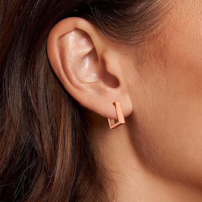 Gacimy Gold Huggie Hoop Earrings for Women 14k Gold Plated, Small Hoop Earrings for Women, 1/2 Inch Yellow Color Earrings for Women