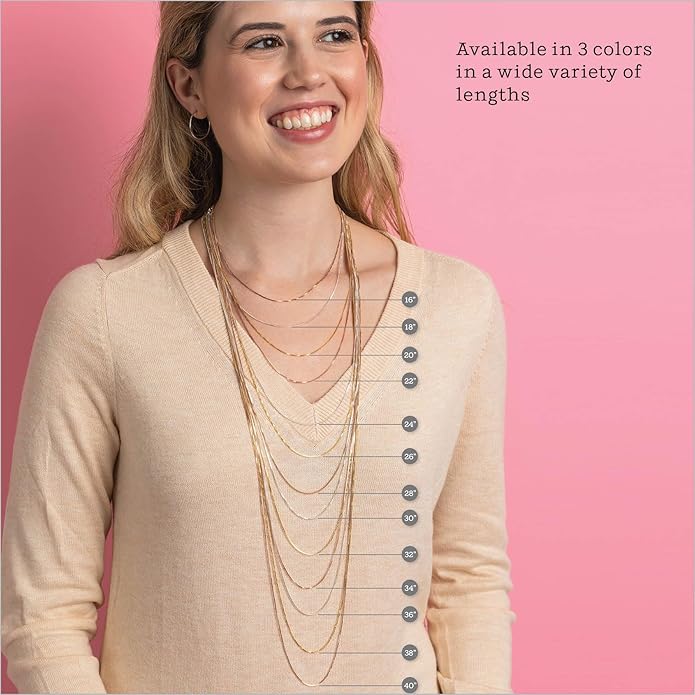 KEZEF 925 Sterling Silver Necklace for Women | Thin 0.7mm 18k Gold plated, Rose Gold chain for women, Silver chain necklace jewelry | cadena de plata 925 para hombre mujer