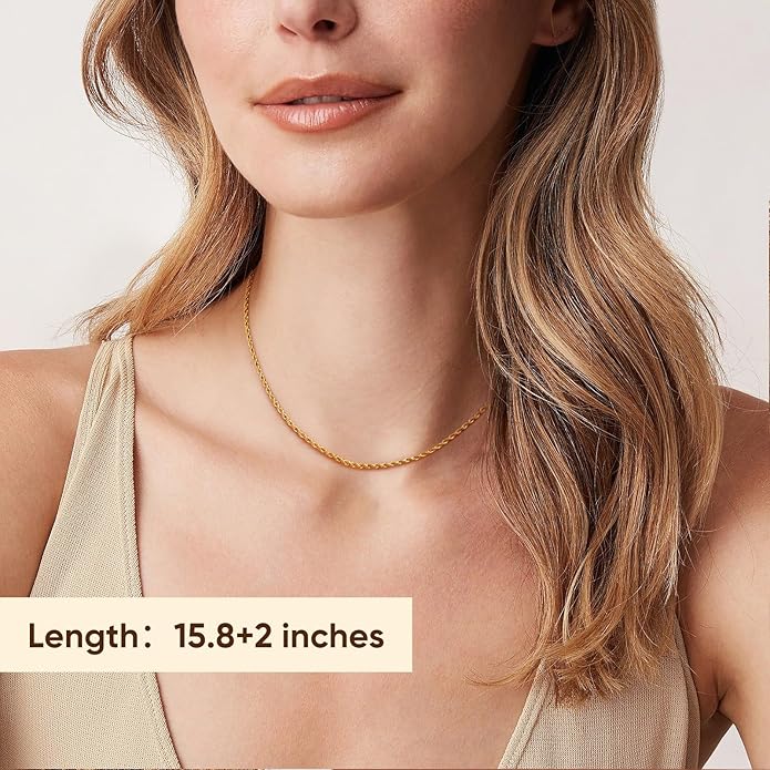 KSF Gold Layered Necklaces for Women - 18K Gold Plated Choker Necklace, 3PCS Women's Cubic Zirconia Choker Simple Dainty Stackable Pendant Necklaces Trendy Jewelry Gift for Women