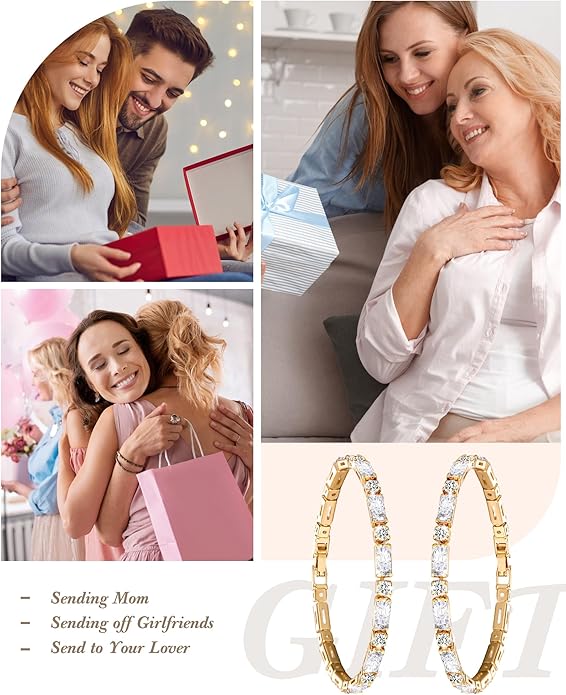 Tennis Bracelets for Women, 14K Gold Plated Diamond Bracelet, Cubic Zirconia Dainty Gold Bracelet for Women, Gifts Jewelry for Women