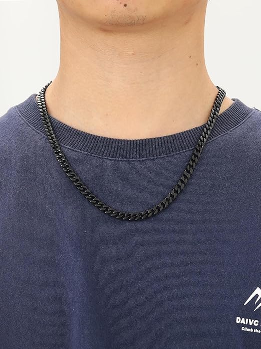 FindChic Men Curb Chain Necklace 18K Gold Plated/Stainless Steel/Black Chunky Double Tight Cuban Link Hip Hop Neck Chains for Men Boys 3.5MM/5MM/6MM/7MM/9MM/12MM 14''-30'' 8 Length Options (Send Gift Box)
