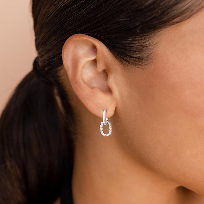 Gold Earrings for Women Trendy, Simple Dainty 14K Gold Plated Paperclip Square Chain Link Dangle Hoops Earrings Pin Stud Huggie Earrings Lightweight Hypoallergenic Minimalist Aesthetic Gold Jewelry for Christmas Gifts