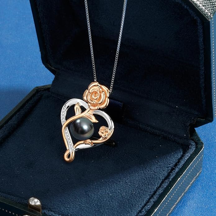 Birthday Gifts for Women Wife- Tahitian Black Pearl Necklace - Valentine's Christmas Day Mothers Day Build Your Mom Wife Girlfriend Best Gifts for Women