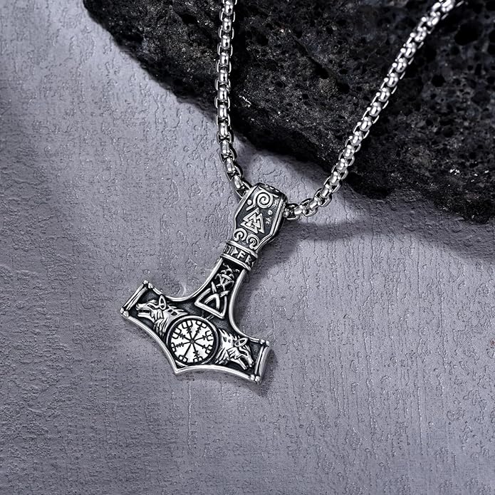 KoyeKei Viking Necklace for Men 925 Sterling Silver Viking Norse Pagan Jewelry Gifts for Women