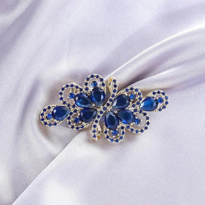 YOQUCOL Cubic Zirconia Crystal Rhinestone Wedding Brooch Pin for Women Brides Jewelry