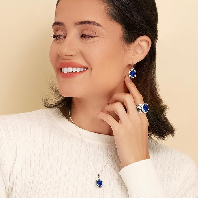 JEAN RACHEL JEWELRY 925 Sterling Silver Necklace for Women - Rope with Cubic Zirconia Vintage Design - Hypoallergenic, Lead & Nickel Free Jewelry - Artisan Handcrafted Statement Necklace
