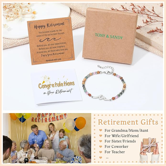 TONY & SANDY Friend Gifts for Women, Stocking Stuffers for Women, Sister Gifts from Sister, Wave Bracelet, Birthday Gifts for Woman, Bestie Friendship Bracelets, Unique Gifts for Her
