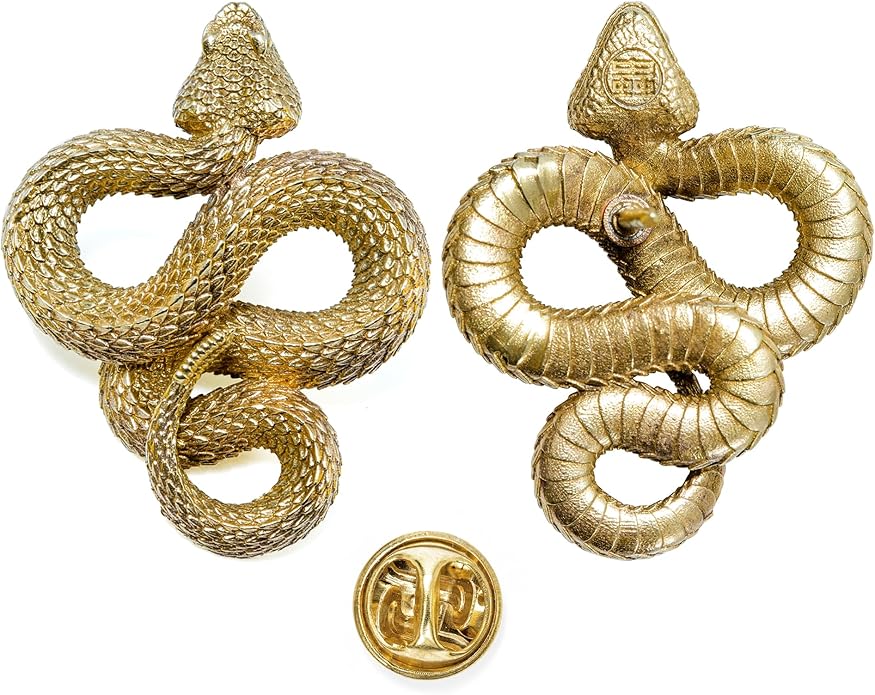 WOOTRON Decoration Best Partner Metal Snake Brooch Rattlesnake Vintage Personality Small Snake, Hat Bag Decorative Accessories
