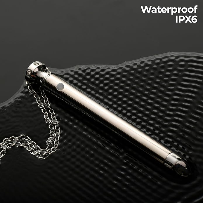 Charmed Silver 7X Vibrating Y Necklace for Women, Sexy Silver Bar Pendant with Chain Necklace, Rechargeable 2-in-1 Necklace Jewelry with Rhinestones